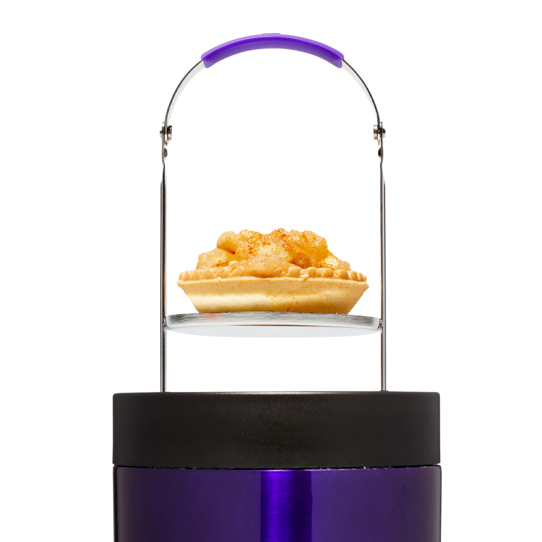 Ardent FX (Flex) Double Lifter inserted into the FX device with an apple pie on it, white background